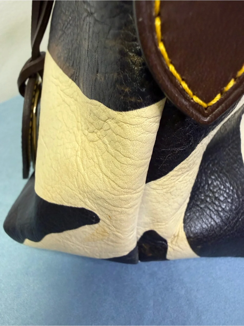 Dooney & Bourke Mini Juliette Brown and Cream Zebra Striped Leather Satchel